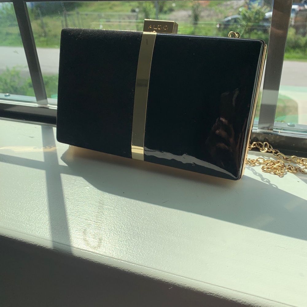 Aldo black and gold cross body